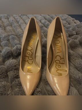Sam Edelman Hazel Nude Patent Pointed Toe Pumps Heels Size 9